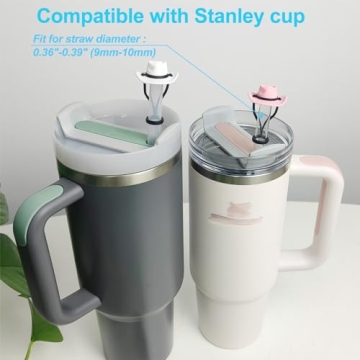 Cute Silicone Cowboy Hat Straw Covers for Tumblers