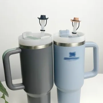 Cute Silicone Cowboy Hat Straw Covers for Tumblers
