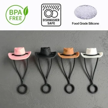 Cute Silicone Cowboy Hat Straw Covers for Tumblers
