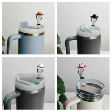 Cute Silicone Cowboy Hat Straw Covers for Tumblers