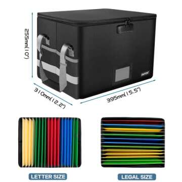 ENGPOW Fireproof Document Box with Lock for Secure Storage