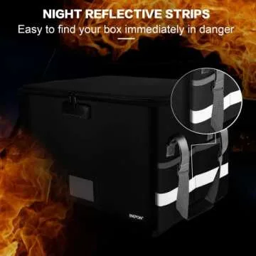 ENGPOW Fireproof Document Box with Lock for Secure Storage