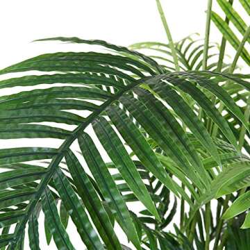 Fopamtri Artificial Areca Palm Plant 5 Feet Fake Palm Tree with 17 Trunks Faux Tree for Indoor Outdo...