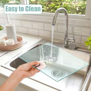 Hacaroa Tempered Glass Cutting Board Set with Rubber Feet