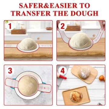 Silicone Bread Sling Dutch Oven Liners Sourdough Bread Baking Supplies Baking Mat With Extra Long Handles for Transfer Dough Pastry Pizza Non-Stick Reusable Heat Resistant 8.3 Inch 2 Pack