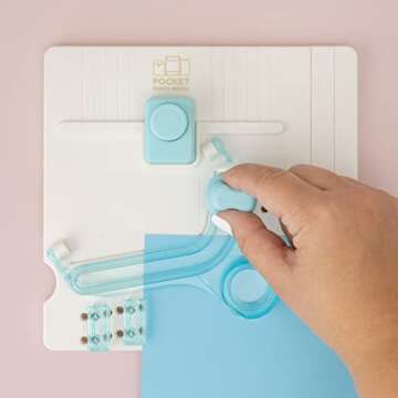 We R Memory Keepers Pocket Maker Punch Board, 6-Piece, Create Pockets to Store Keepsakes Over 100 Pocket Sizes, for Journaling, Scrapbooking, & More