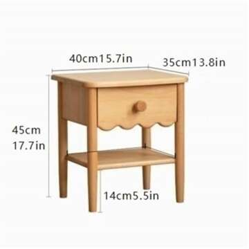 Yeoasthw Mid Century Modern Nightstand with Drawer, Small Bedside Table with Open Storage, Cute End ...