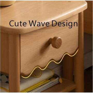 Yeoasthw Mid Century Modern Nightstand with Drawer, Small Bedside Table with Open Storage, Cute End Table, Solid Wood Side Table for Bedroom, Living Room