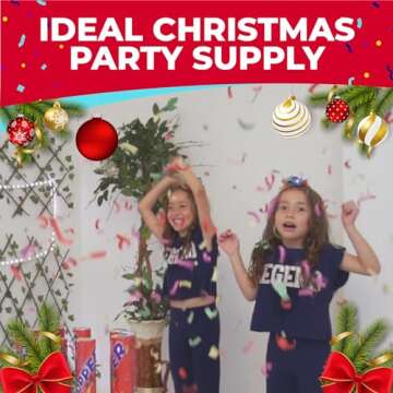 Toysery 12 Pack Confetti Cannons - Multicolor Compressed 12-inch Large Party Poppers for Birthdays, ...