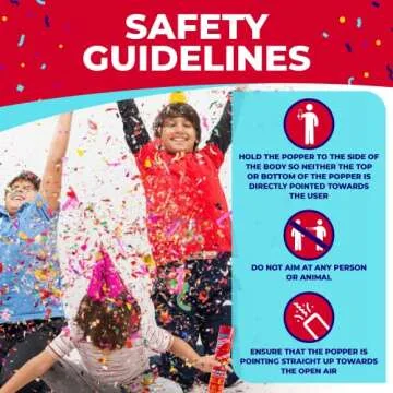 Toysery 12 Pack Confetti Cannons - Multicolor Compressed 12-inch Large Party Poppers for Birthdays, Weddings, Indoor or Outdoor Parties, Christmas Eve, and New Year Celebrations