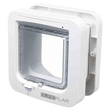 SureFlap - Sure Petcare Microchip Cat Flap, White, Scans Pet's ID on Entry, Check Your Cat's Size,Flap Opening is 4 3/4” (H) by 5 5/8” (W)