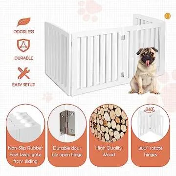 Extra Wide Wooden Dog Gate - Stylish and Functional