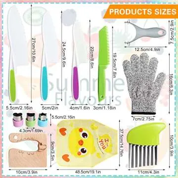12-Piece Kids Kitchen Knife Set for Safe Cooking Fun