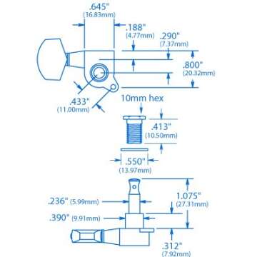Gotoh Large Knob Tuning Machines - Precision Gear Ratio