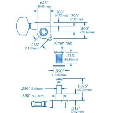 Gotoh Large Knob Tuning Machines - Precision Gear Ratio