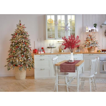 Mklsit 25.2 Inch Faux Red Berry Stems for Christmas