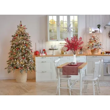 Mklsit 25.2 Inch Faux Red Berry Stems for Christmas