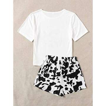 Playful Cow Print Pajama Set for Women's Comfort