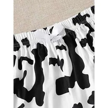 Playful Cow Print Pajama Set for Women's Comfort