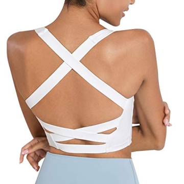 Romansong Strappy Yoga Sports Bras for Women Padded Criss-Cross Back Tank Tops, Women's Sexy Running...