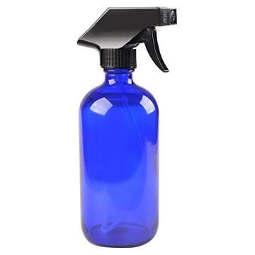 6 Blue Glass Spray Bottle Bottles with Black Trigger Sprayer.16 oz Refillable Bottle for Essential O...