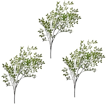 INIFLM 3Pack Real Touch Artificial Olive Greenery Stems,43in Fake Leaves Spray Faux Greenery Long St...