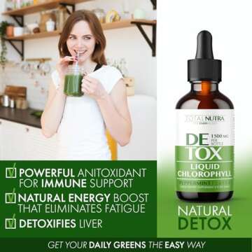 Liquid Chlorophyll Drops 50mg: Vegan Chlorophyll Liquid Drops for Natural Energy Boost, Immune Suppo...