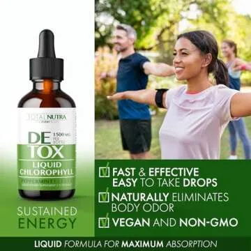 Liquid Chlorophyll Drops 50mg: Vegan Chlorophyll Liquid Drops for Natural Energy Boost, Immune Support, Body Detox for Skin Care, Internal Deodorant | Mint Flavor, Non-GMO, Gluten Free Total Nutra 2oz
