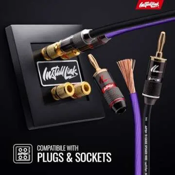 Install Link 10 AWG Gauge Speaker Wire Cable (50 Feet) Stereo, Car or Home Theater, CCA