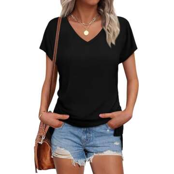 Trendy WIHOLL Women’s V Neck Casual Summer T-Shirts