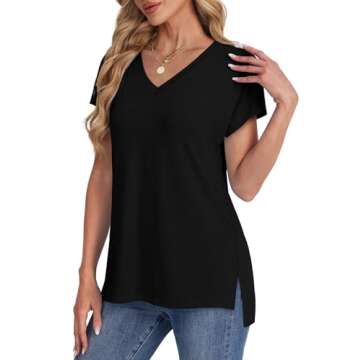Trendy WIHOLL Women’s V Neck Casual Summer T-Shirts