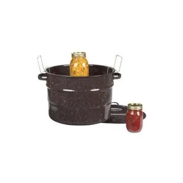 Granite Ware Water Bath Canner with Collapsible Jar Rack, 33 Quarts - Durable Enamel Steel Pot for E...