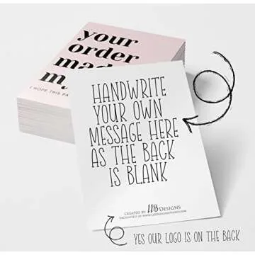 Packaging Insert, Your Order Made My Day - Light Pink , SIZE 4 X 3 INCHES, 50 cards, Customer Thank You Cards, Thank You for Supporting My Small Business, for Online, Handmade Goods, Retail Store,