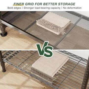 LEHOM G3 Garment Rack Heavy Duty Clothes Rack for Hanging Clothes, Freestanding Portable Wire Clothing Rack with Shelves, Adjustable Wardrobe Closet Rack, DIY Hanging Clothes Racks for Bedroom