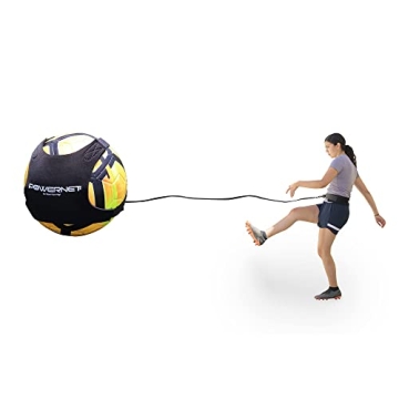 PowerNet Solo Soccer Rebounder - Adjustable Skill Trainer for Kicking and Juggling