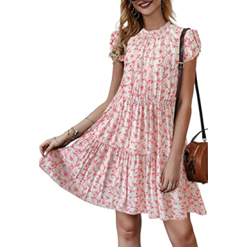 KIRUNDO Women's Summer Boho Floral Mini Dress 2024 - Trendy & Comfortable