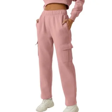 QINSEN Women's Vintage Y2K High Waist Fleece Sweatpants, Elastic Waist, Wide Leg for Leisure