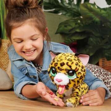 Just Play furReal Lil Wilds Lolly The Leopard Interactive 8-inch Plush Stuffed Animal with Over 35 S...