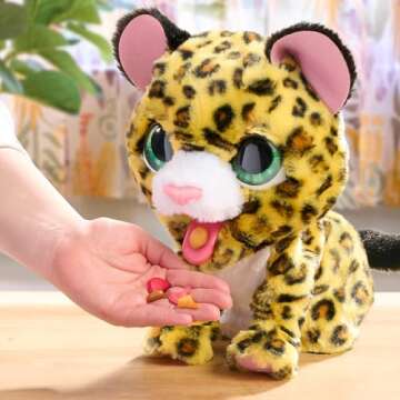 Just Play furReal Lil Wilds Lolly The Leopard Interactive 8-inch Plush Stuffed Animal with Over 35 Sounds and Reactions, 6-Pieces, Kids Toys for Ages 4 Up