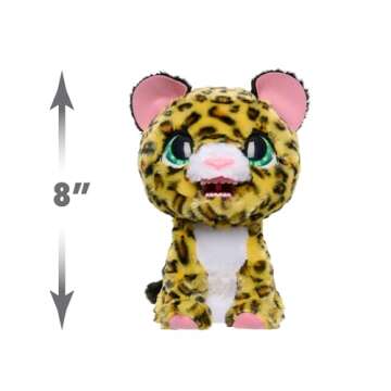 Just Play furReal Lil Wilds Lolly The Leopard Interactive 8-inch Plush Stuffed Animal with Over 35 Sounds and Reactions, 6-Pieces, Kids Toys for Ages 4 Up