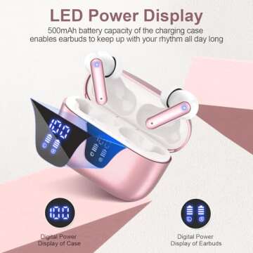 ZIUTY Wireless Earbuds - 50-Hour Playtime, Bluetooth 5.3, HD Stereo Sound