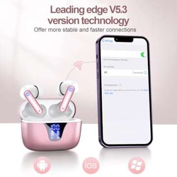 ZIUTY Wireless Earbuds with 50hrs Playtime & HD Sound