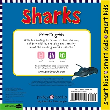 Smart Kids Sharks Book with 30+ Stickers for Kids