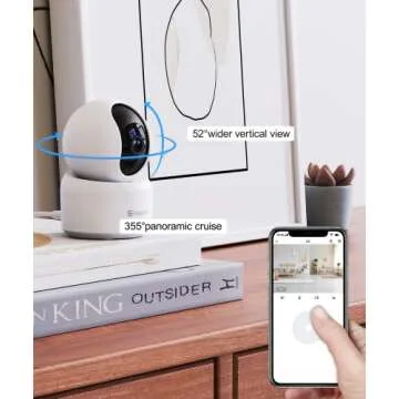 GALAYOU Indoor Security Camera 2K, Pet Camera, 360 Degree WiFi Home Security Camera for Baby/Elder/Nanny with Night Vision, Siren, 24/7 SD Card Storage, Works with Alexa and Google Assistant G2