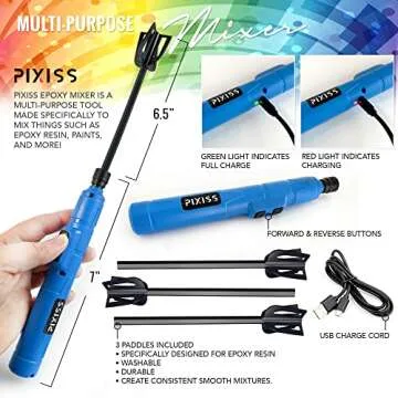 Epoxy Mixer Resin Mixer - Rechargeable Battery Electric Handheld Mixer for Resin Accessories, Epoxy ...
