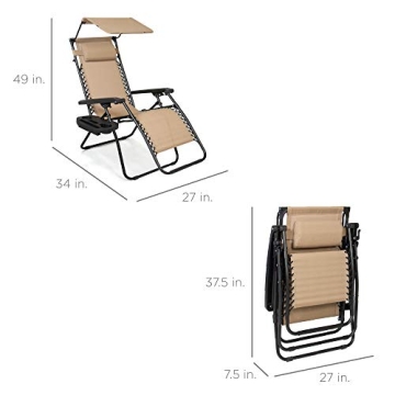 Best Choice Folding Zero Gravity Chair with Sunshade