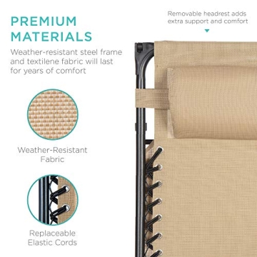 Best Choice Folding Zero Gravity Chair with Sunshade