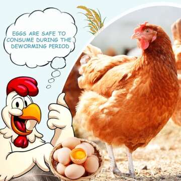 Chicken Dewormer - 120 Tablets All-Natural Formula, US-Made Chicken Dewormer Supplies For All Ages a...