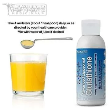 ADVANCED THERAPEUTIC MEDICINALS Advanced Liposomal Glutathione Supplement | 4 oz 500mg | Organic Nano Glutathione Liposomal Liquid | L-Glutathione Reduced Liposomes No Soy, Non GMO, Vegan, USA