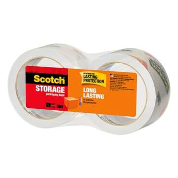 Scotch Long Lasting Storage Packing Tape, Clear, Storage Tape for Storing Away Christmas Decorations...